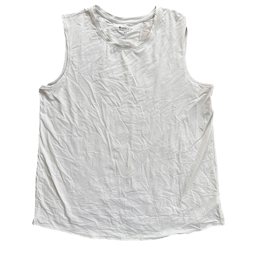 Athleta Tank Top Womens XLT Light Gray Excellent Tulip Crossover Open Back Tall